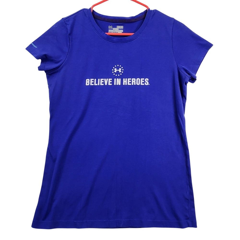 Under Armour Blue Wounded‎ Warrior Project Believe In Heroes Graphic Tee Shirt M